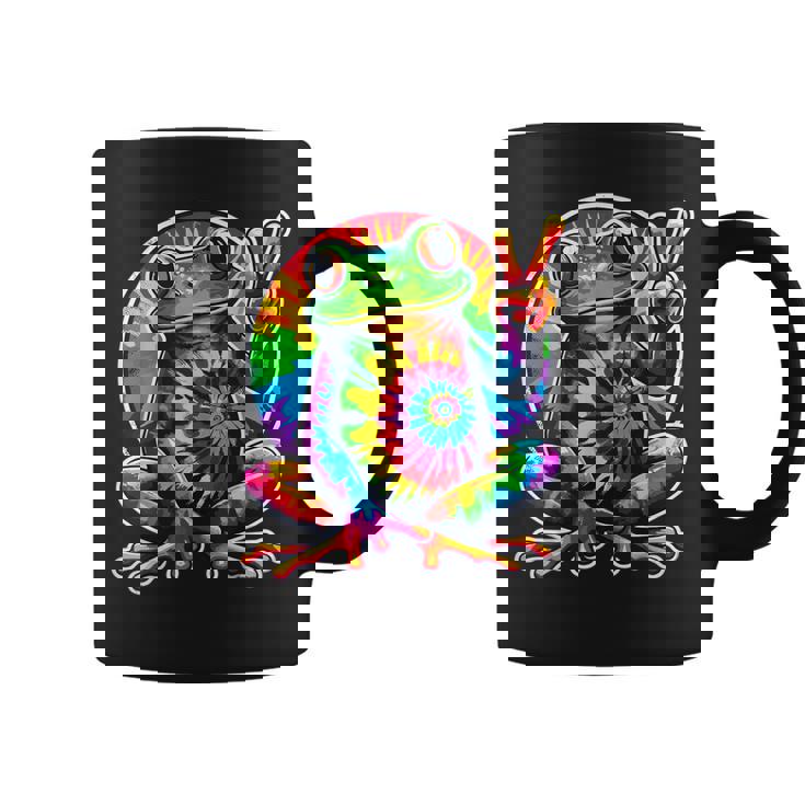 Tie-Dye Frog Animal Peace Sign Hippie Coffee Mug
