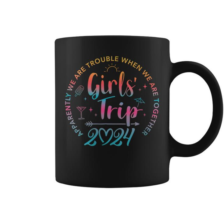 Tie Dye Girls Trip 2024 Trouble When We Are Together Coffee Mug