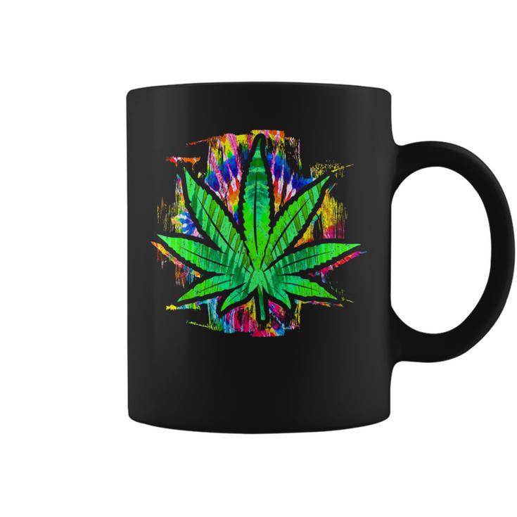 Tie Dye Pot Leaf Pothead Smoking Weed Hippie Stoner Coffee Mug