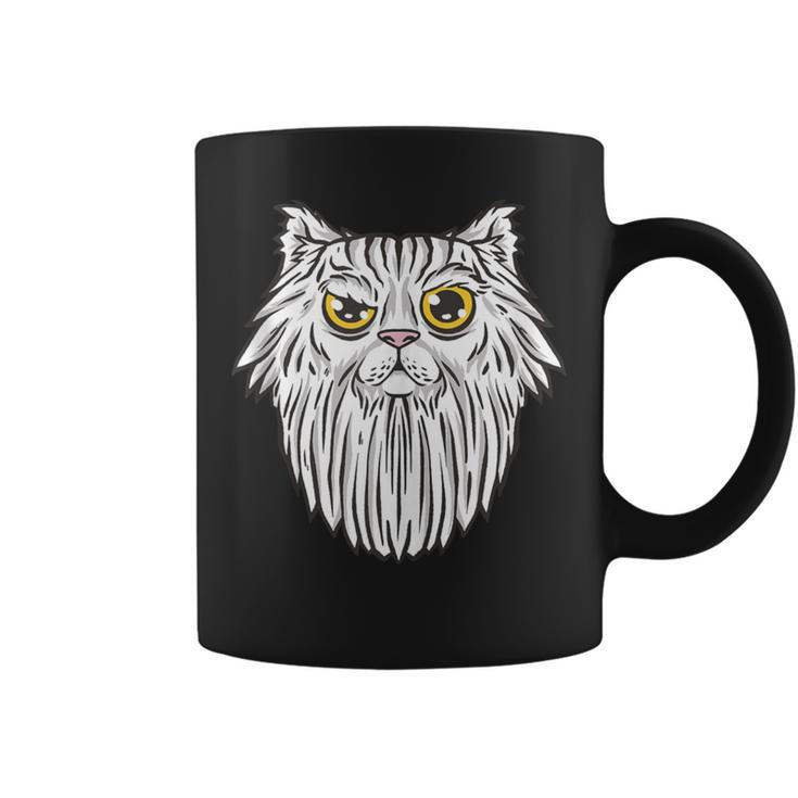 Tiger-Cat Bearded White Coffee Mug