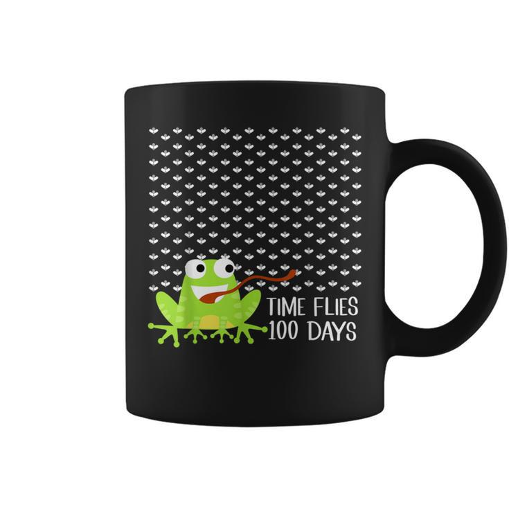 Time Flies 100 Days Frog Fly 100Th Day Of School Coffee Mug