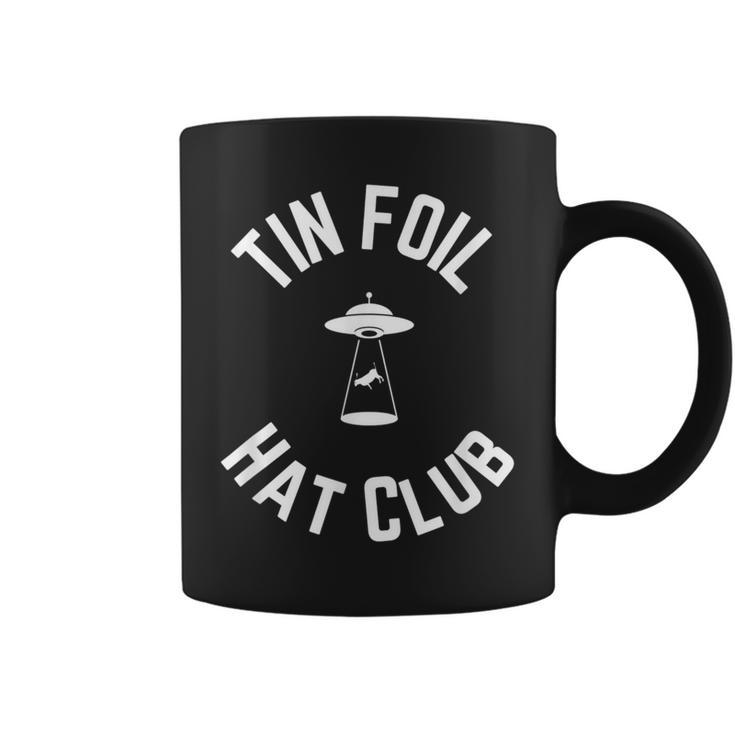 Tin Foil Hat Club With Ufo Cow Abduction Coffee Mug