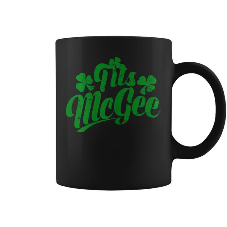 Tits Mcgee Vintage St Patrick's Day Shamrocks Retro Coffee Mug