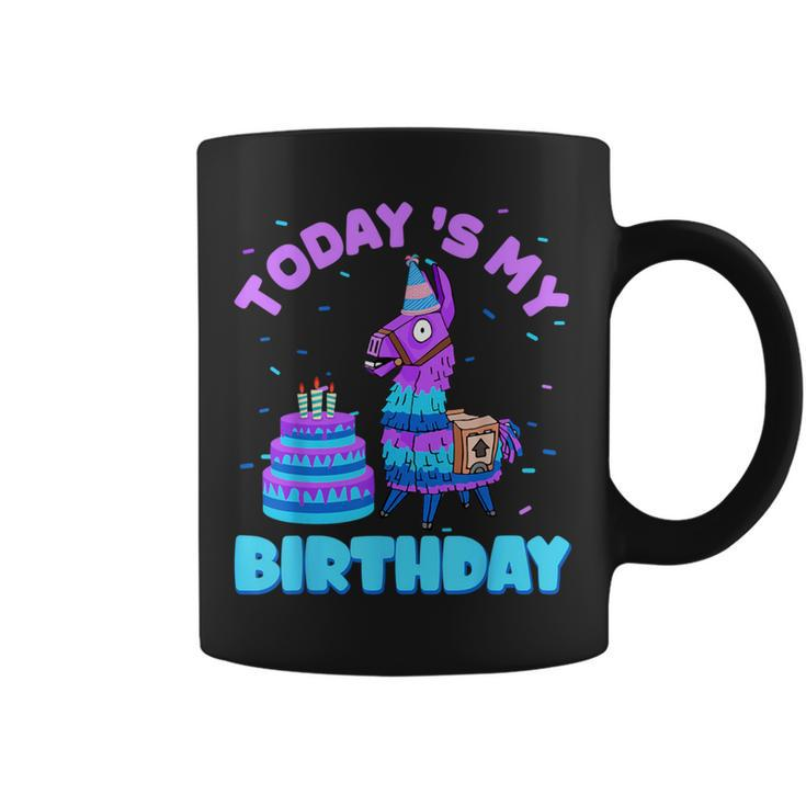 Todays My Birthday Llama Boy Family Party Decorations Coffee Mug