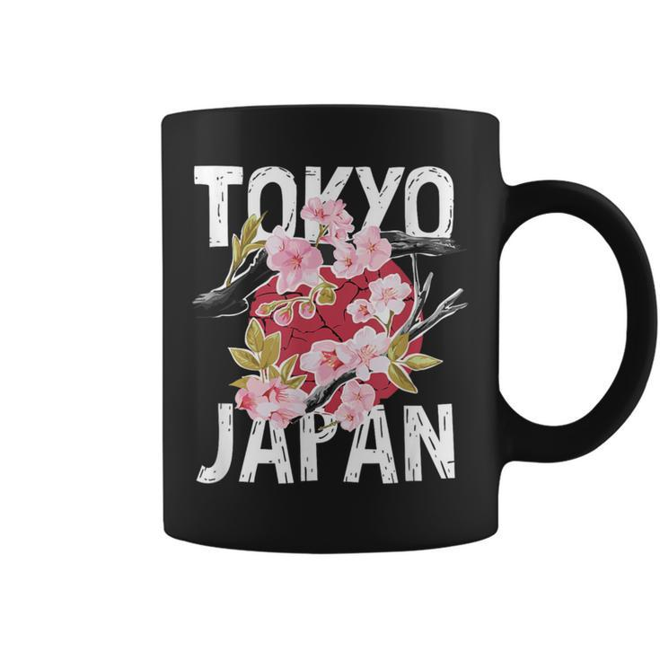 Tokyo Japan Sakura Cherry Blossom On Japan Red Sun Coffee Mug