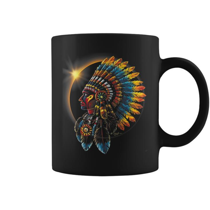 Total Eclipse Native American Indian Traditional Head Dress Coffee Mug