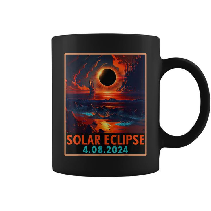 Total Solar Eclipse 04082024 Space Retro Vintage Coffee Mug