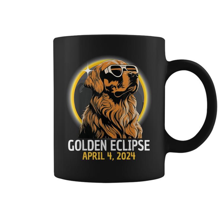 Total Solar Eclipse 2024 April 8 Golden Eclipse Dog Totality Coffee Mug