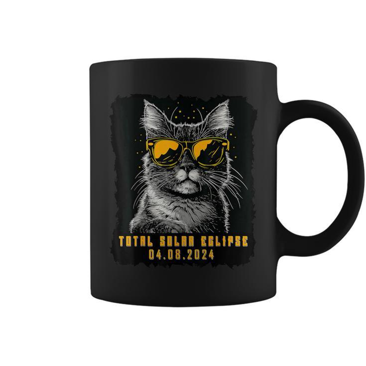 Total Solar Eclipse 2024 April Cat Coffee Mug