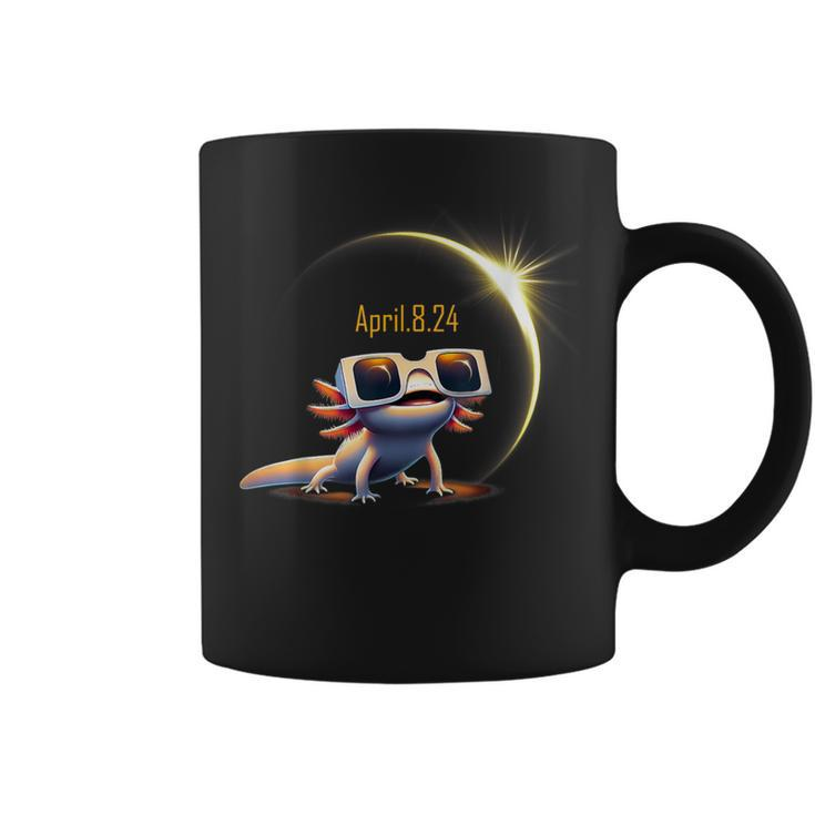 Total Solar Eclipse 2024 Axolotl In Astronomy Glasses Coffee Mug