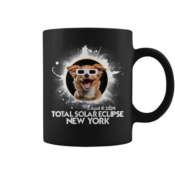 Total Solar Eclipse 2024 Buffalo New York Solar Eclipse Dog Coffee Mug