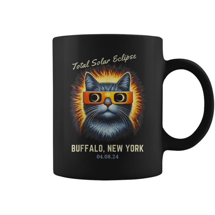 Total Solar Eclipse 2024 Buffalo New York Totality Cat Coffee Mug
