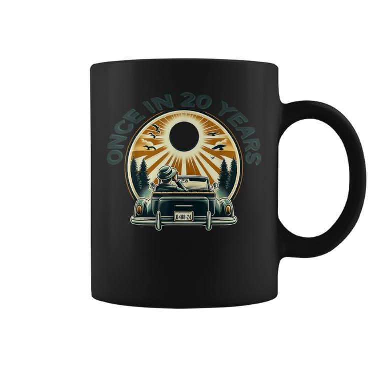 Total Solar Eclipse 2024 Classic Car Vintage Style Totality Coffee Mug