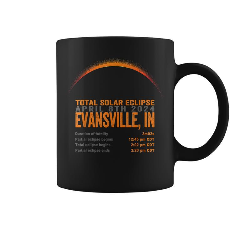 Total Solar Eclipse 2024 Evansville Indiana Path Of Totality Coffee Mug
