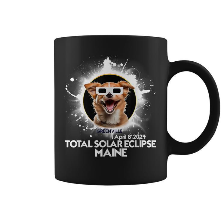 Total Solar Eclipse 2024 Greenville Maine Eclipse Dog Coffee Mug