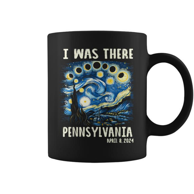 Total Solar Eclipse 2024 Pennsylvania Starry Night Painting Coffee Mug