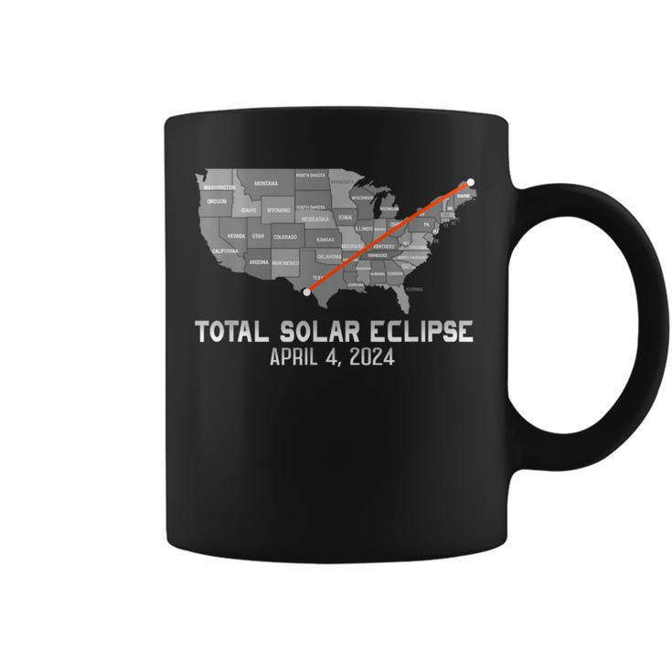 Total Solar Eclipse 4 8 2024 American Map Path Of Totality Coffee Mug