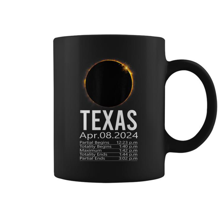 Total Solar Eclipse Apr 8 2024 Totality Texas Schedule Time Coffee Mug