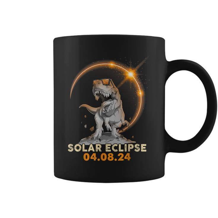 Total Solar Eclipse April 8 2024 America Dinosaurs Trex Dino Coffee Mug
