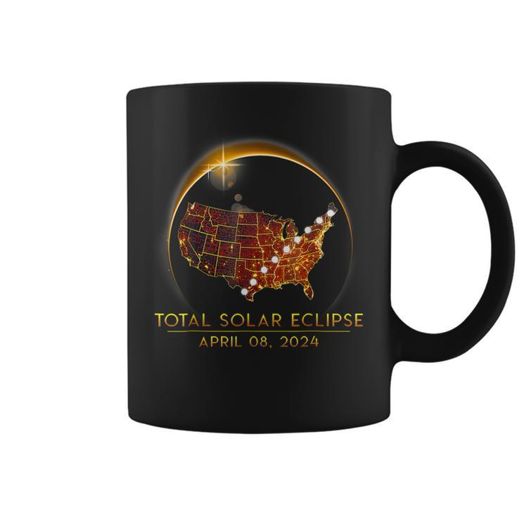 Total Solar Eclipse April 8 2024 America Map Totality Coffee Mug
