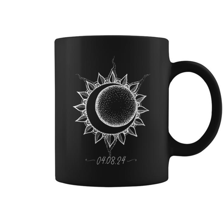 Total Solar Eclipse April 8 2024 Sun Moon Boho Eclipse Coffee Mug
