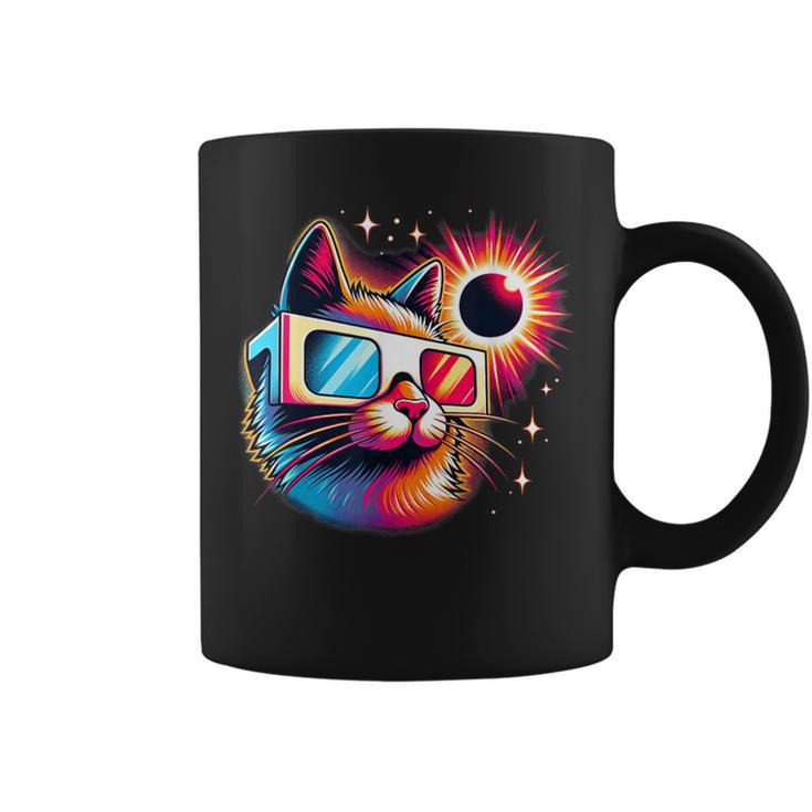 Total Solar Eclipse Cat Colorful Coffee Mug