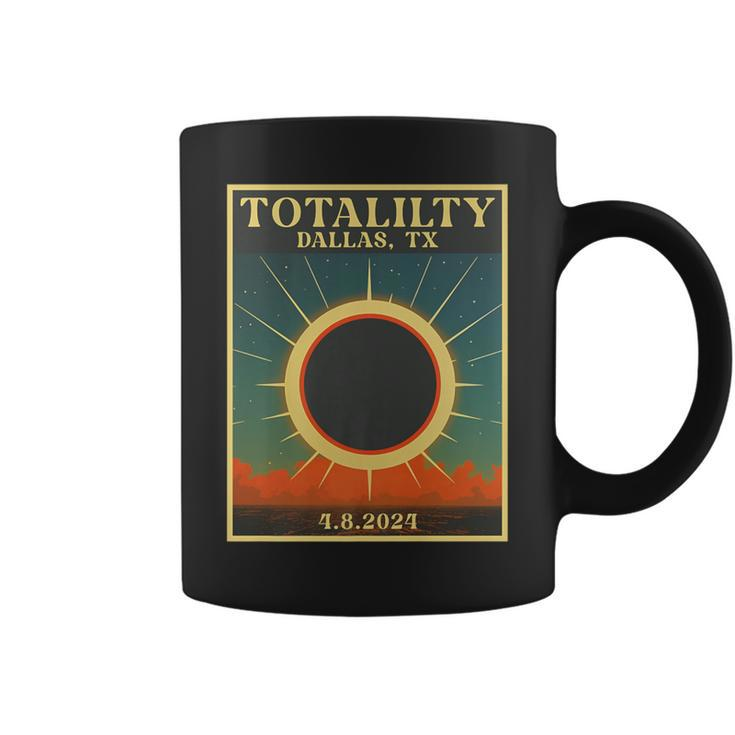 Total Solar Eclipse Dallas Texas Retro Totality 4 8 2024 Coffee Mug