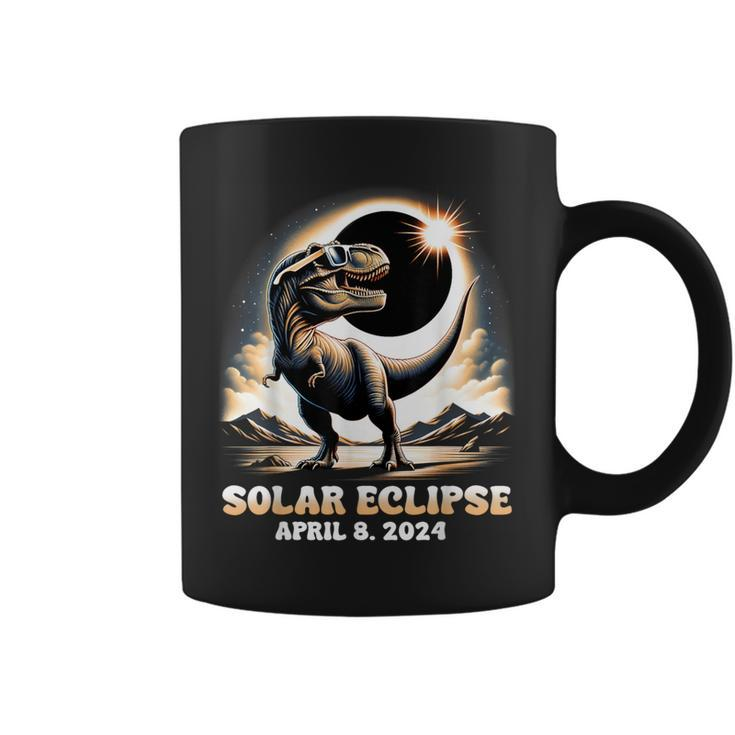 Total Solar Eclipse Dinosaur Dino T-Rex April 8 2024 Kid Boy Coffee Mug