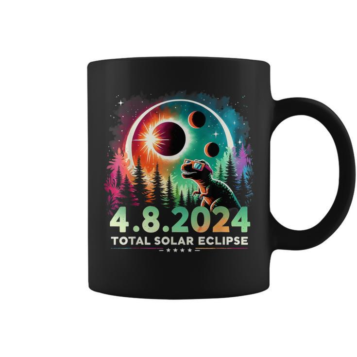 Total Solar Eclipse Dinosaur Wearing Glasses Coffee Mug