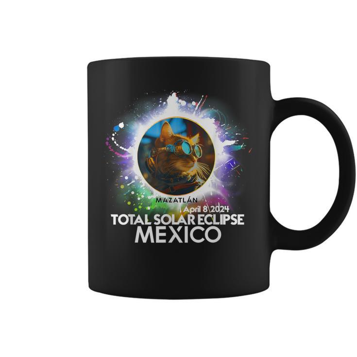 Total Solar Eclipse Mazatlan Mexico 2024 Cat Totality Coffee Mug