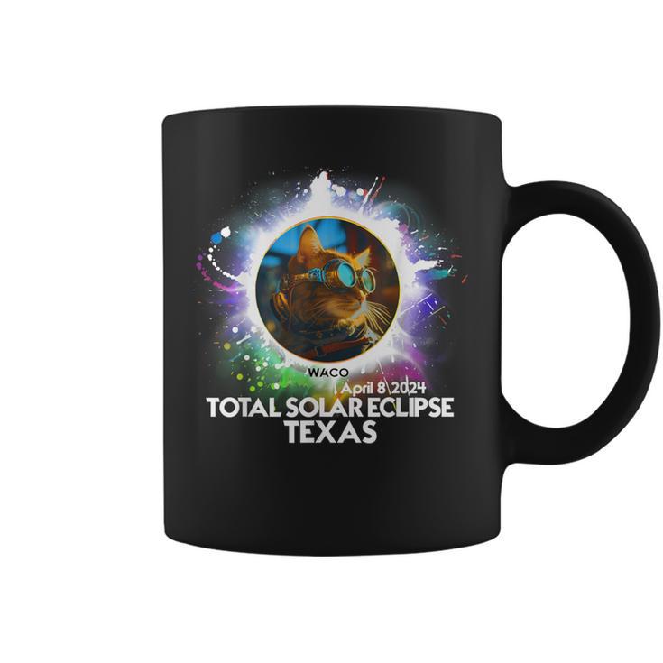 Total Solar Eclipse Texas Waco 2024 Cat Totality Coffee Mug - Seseable