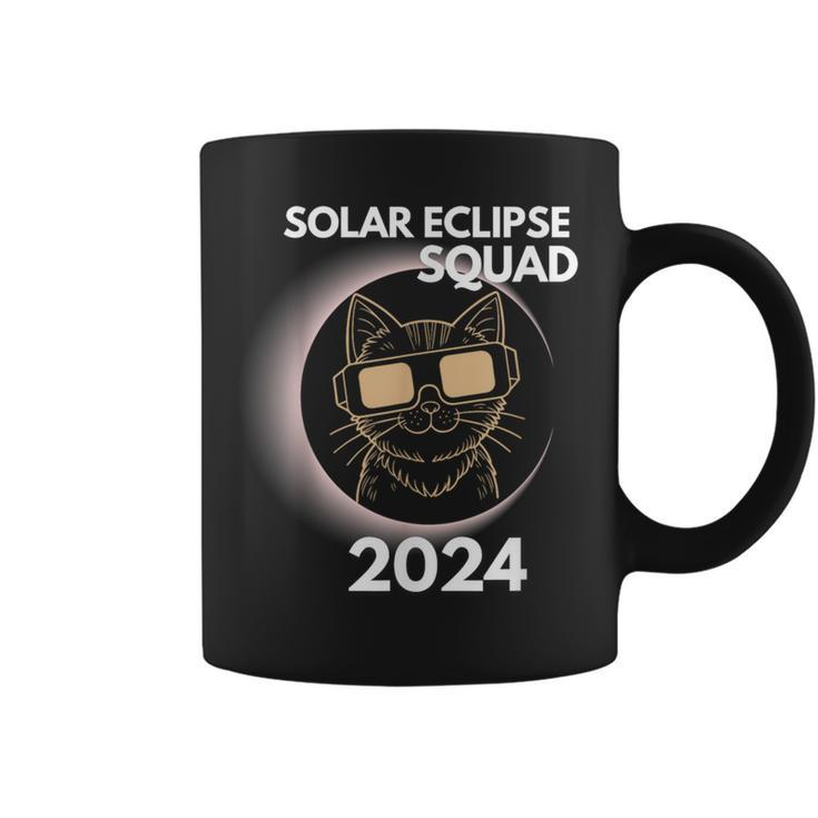 Totality Solar Eclipse 2024 Cat Moon Sun Earth April Coffee Mug