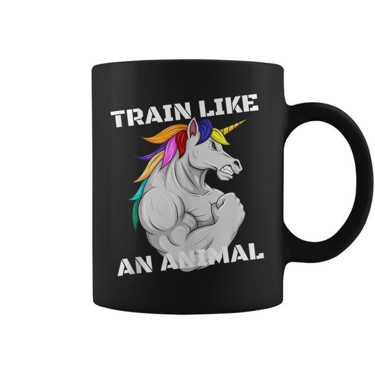 Train Like An Animal Unicorn Weightlifting Muscle Fitness Coffee Mug