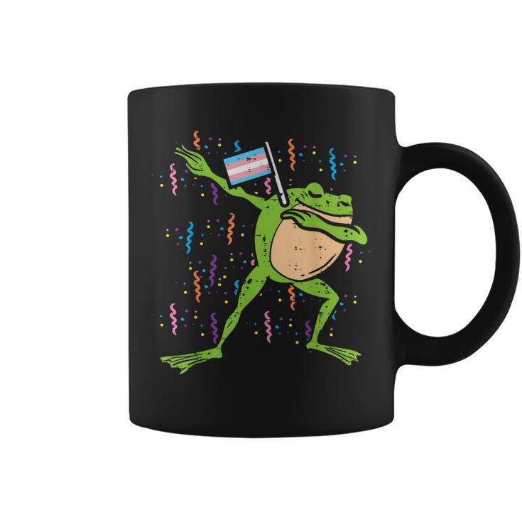 Transgender Flag Frog Dab Lgbt Trans Pride Stuff Animal Coffee Mug