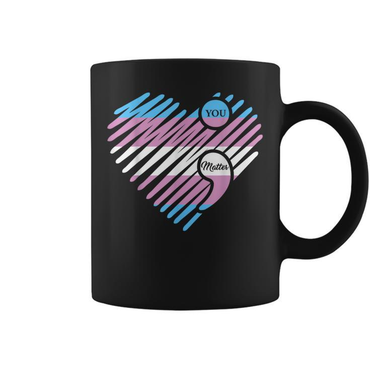 Transgender Heart Pride Flag Lgbtq Inspirational Lgbt Coffee Mug