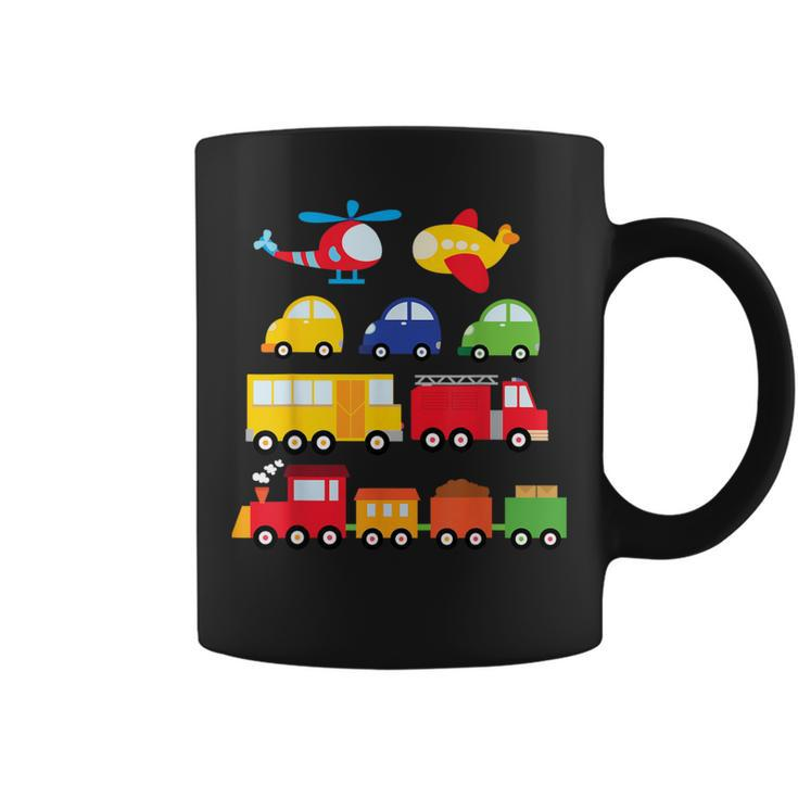 Transportation Trucks Cars Trains Planes Helicopters Toddler Coffee Mug