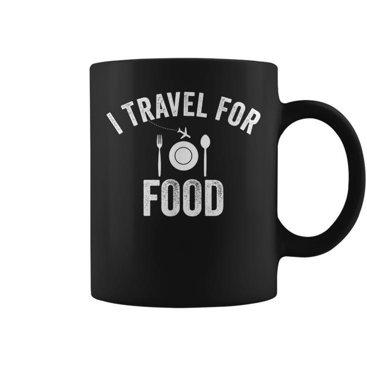 I Travel For Food Vintage Traveler Eater Foodie Lover Coffee Mug