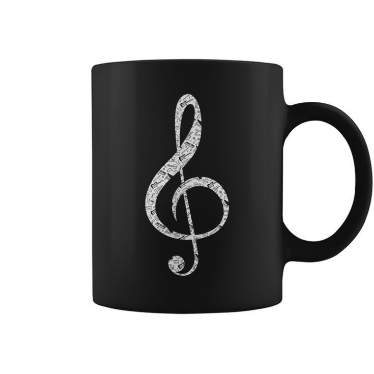 Treble Clef Orchestra Musical Instruments Vintage Music Coffee Mug