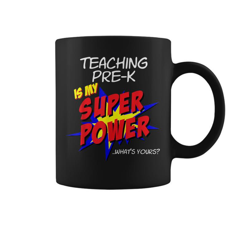 Trendy Pre-K School Teacher Superhero Superpower Comic Book Coffee Mug