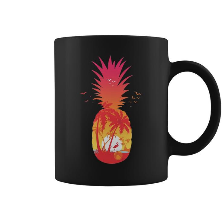A Tropical Beach A Sunset Relax And Pineapples Coffee Mug