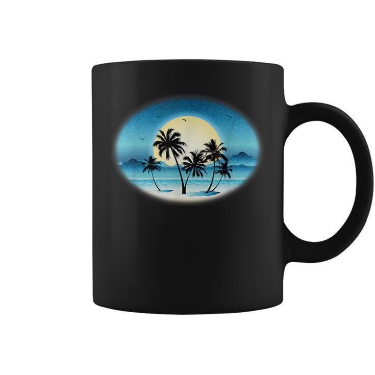 Tropical Island Summer Beach Scene Surf Coffee Mug