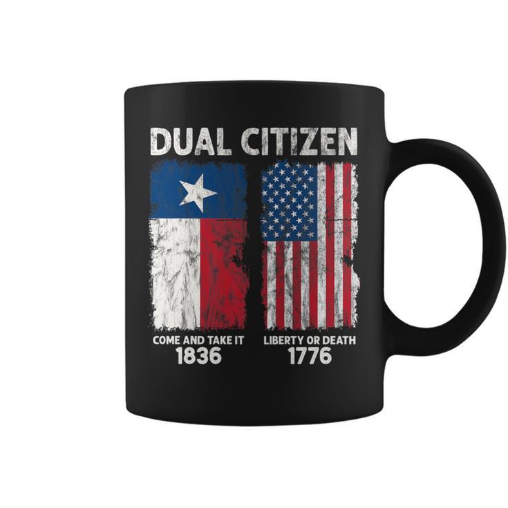 True Texan Dual Citizen Love Texas And America Vintage Coffee Mug