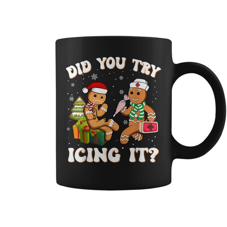 Did You Try Icing It Christmas Gingerbread Nurse Squad Coffee Mug