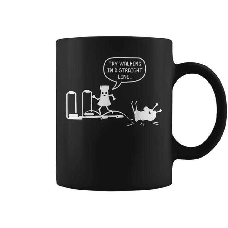 Try Walking In A Straight Line Chess Figures Treadmill Joke Coffee Mug