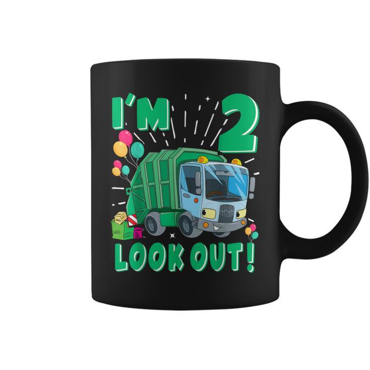 Two 2Nd Birthday Garbage Truck Trash Boy 2 Years Old Coffee Mug