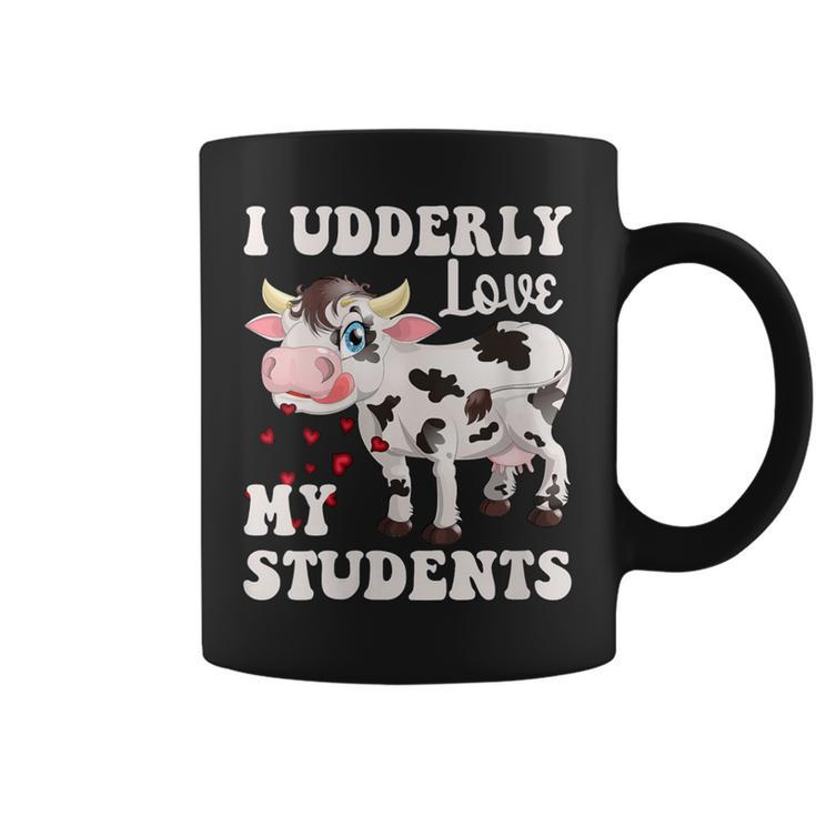 I Udderly Love My Students Cow Teacher Cow Appreciation Day Coffee Mug