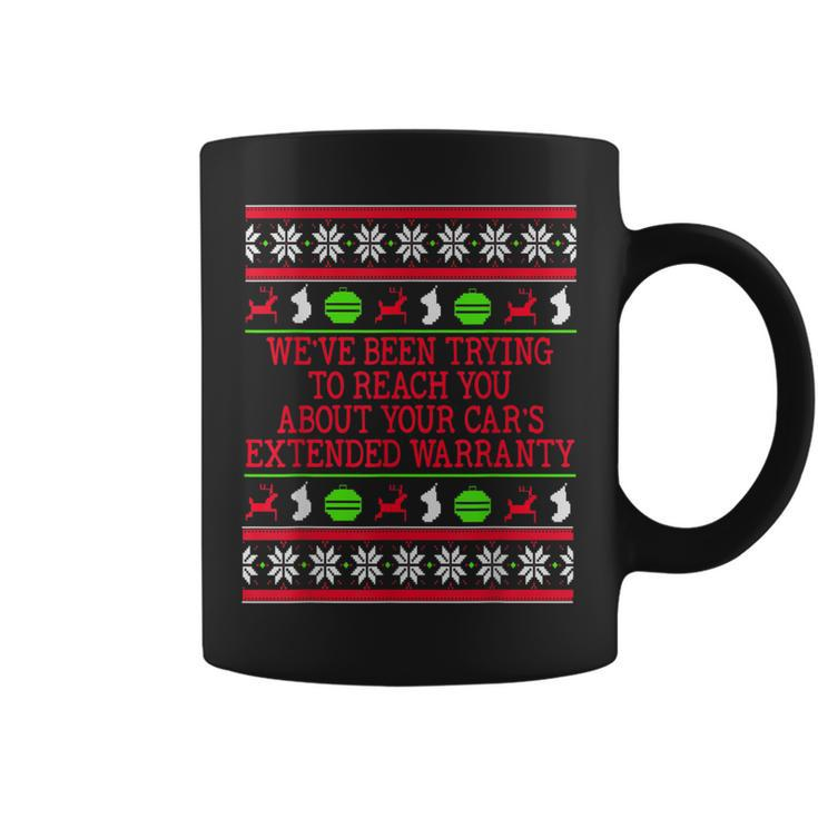 Ugly Christmas Sweater Car's Extended Warranty Meme Graphic Coffee Mug