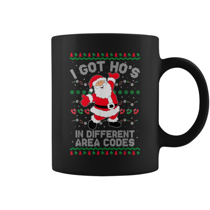 Ugly Christmas Sweater I Got Ho's In Different Area Codes Coffee Mug