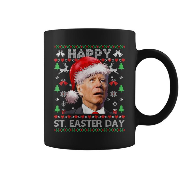 Ugly Christmas Sweater Joe Biden Happy Easter Day Xmas Coffee Mug