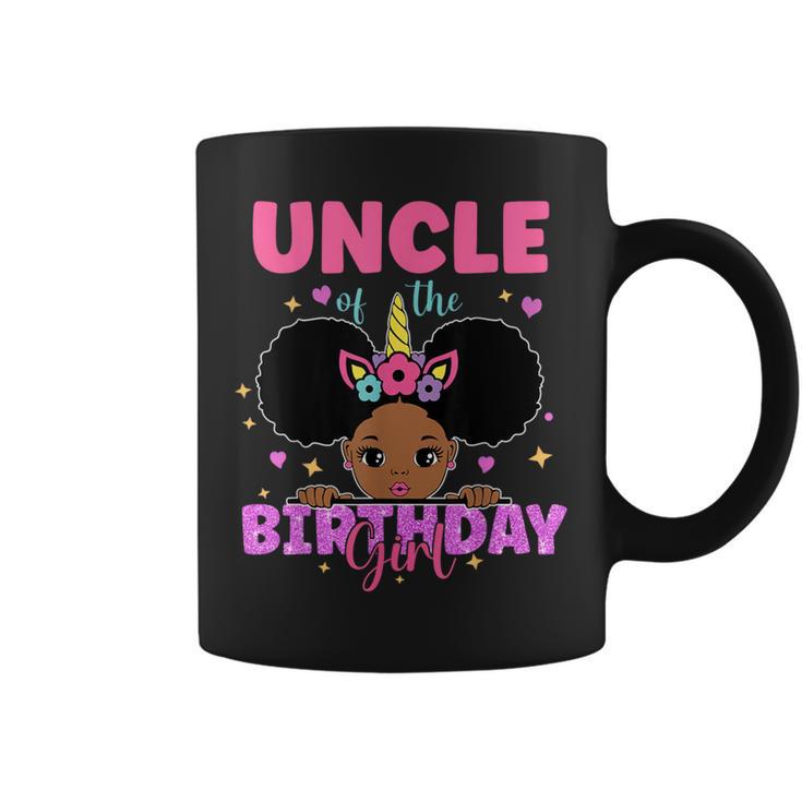 Uncle Of The Birthday Girl Melanin Afro Unicorn Princess Coffee Mug